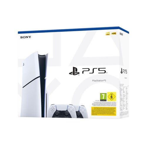 Console Sony PS5 Slim Standard + 2ème manette DualSense Blanc