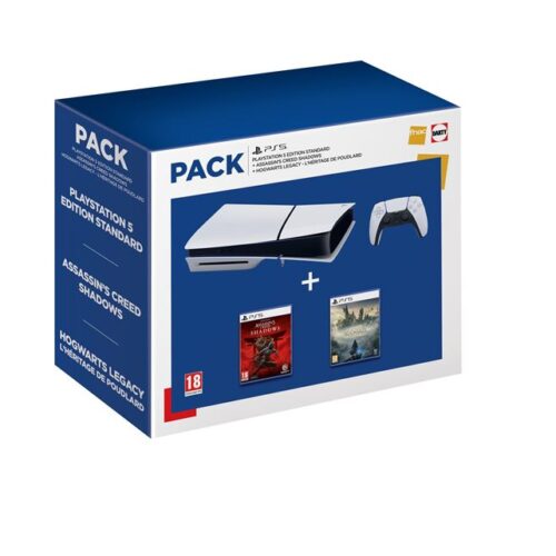 Pack Fnac Console Sony PS5 Edition Standard Blanc et Noir + Assassin’s Creed Shadows + Hogwarts Legacy