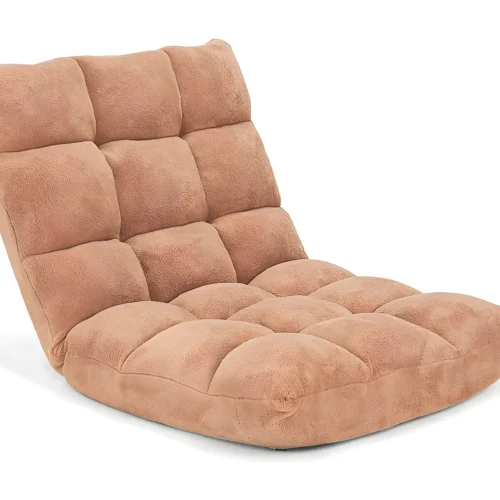 Canapé Paresseux Tatami Pliable Chaise de Plancher Coussin de Chaise de Lit Siège de Sol pour Maison, Bureau 105 x 57 x 15 CM Jaune